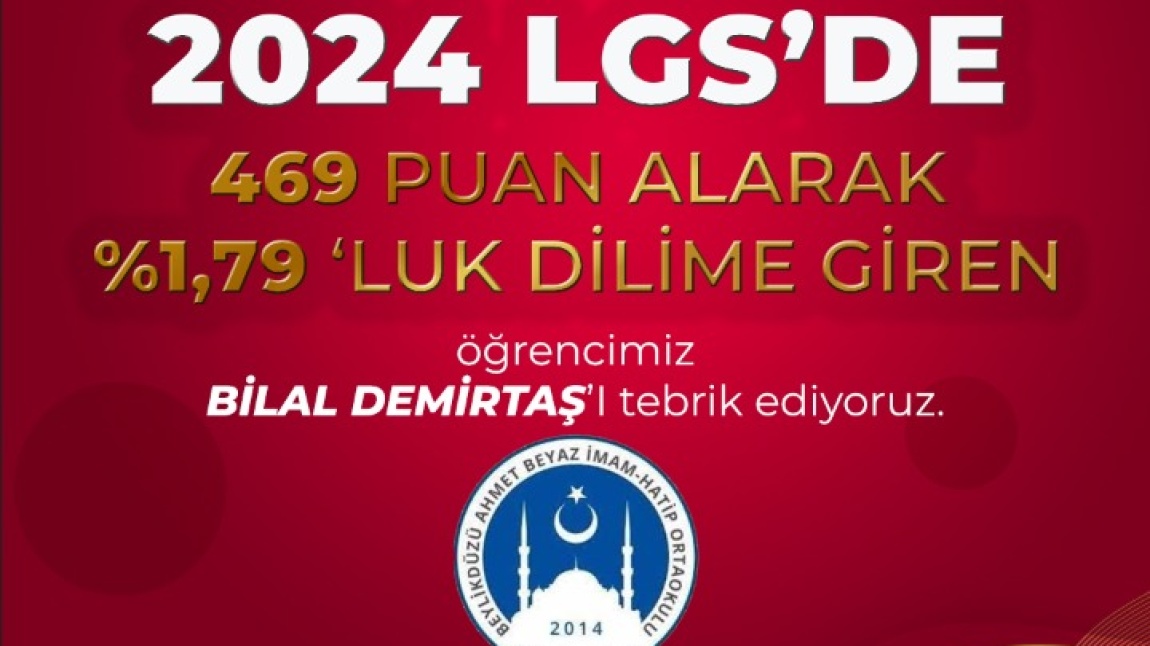 LGS'DE %1,79'LUK BAŞARI